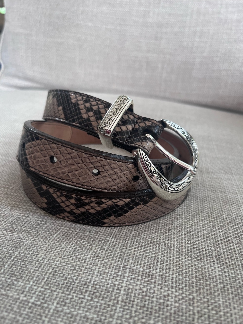 Brighton Belt with Snakeskin texture 34”